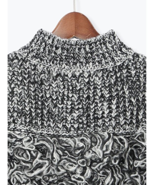 Te chichi ループ編みコンパクトジップベスト グレー