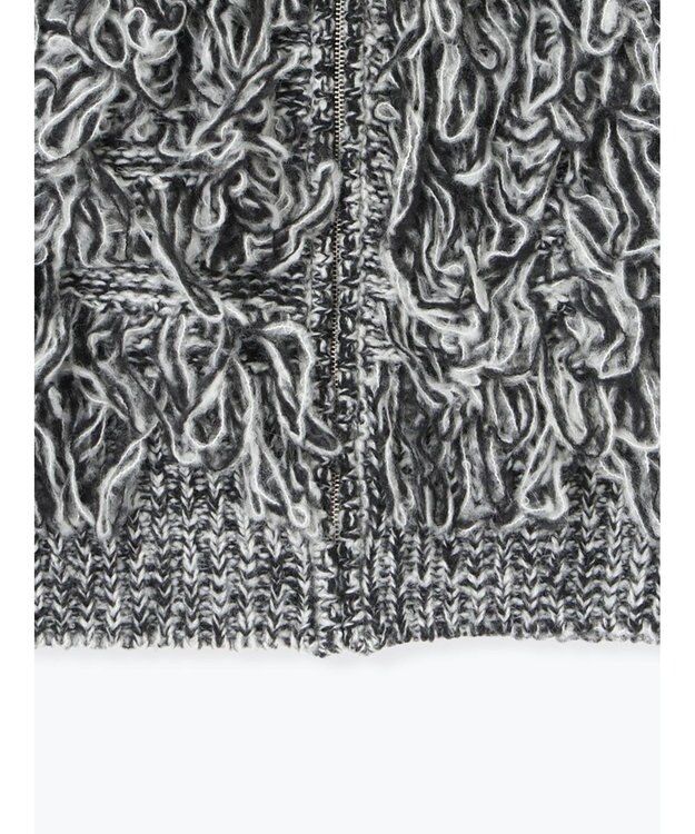 Te chichi ループ編みコンパクトジップベスト グレー