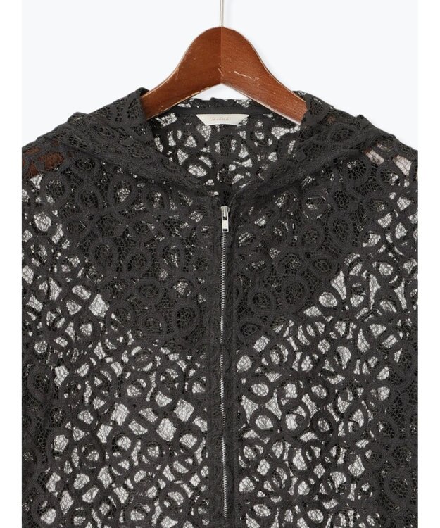 Te chichi レースジップアップフーディー チャコールグレー