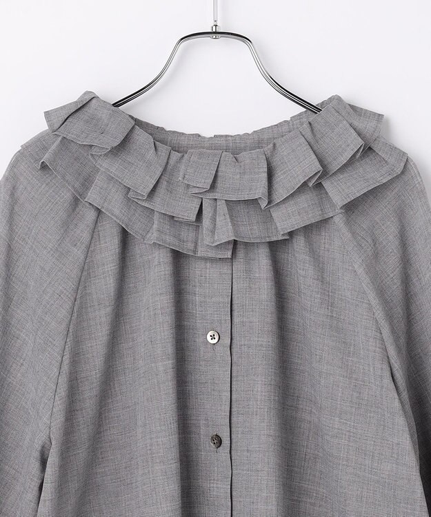 #Newans 【前後着用可能】【高山都さんコラボ】ビッグカラー２WAYブラウス グレー