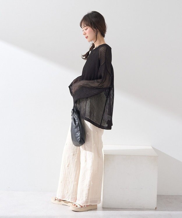 earth music&ecology ＳＥＴ２点メッシュプルオーバー＋タンクトップ Black