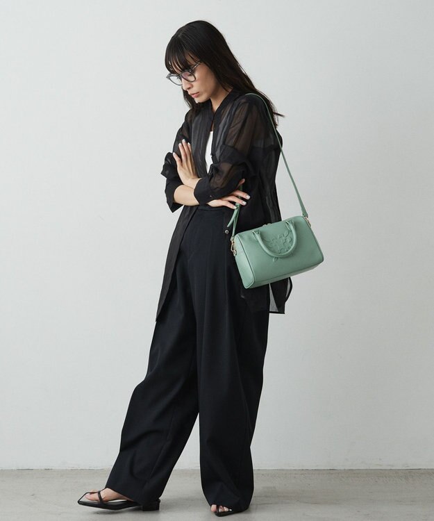 russet 《composition》レザー2WAYミニボストンバッグ(CE-1684) Green