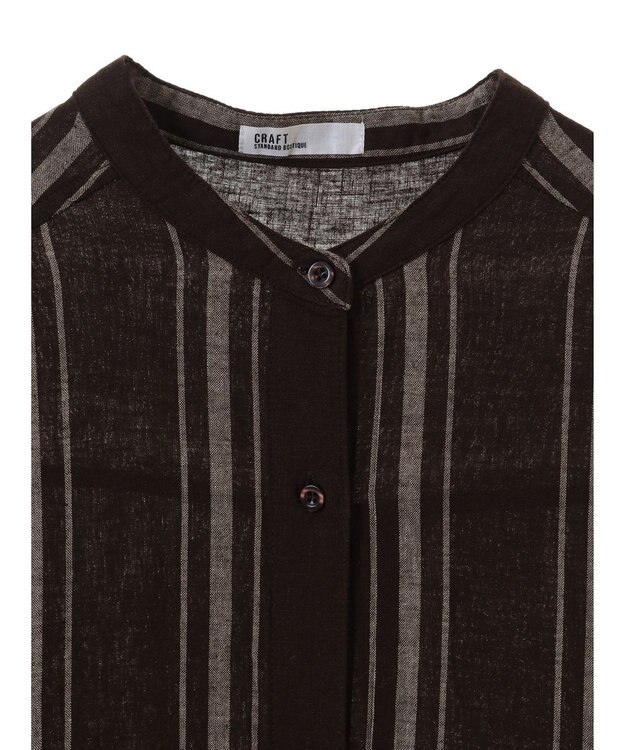 CRAFT STANDARD BOUTIQUE リネンレーヨンストライプワンピース Stripe Brown