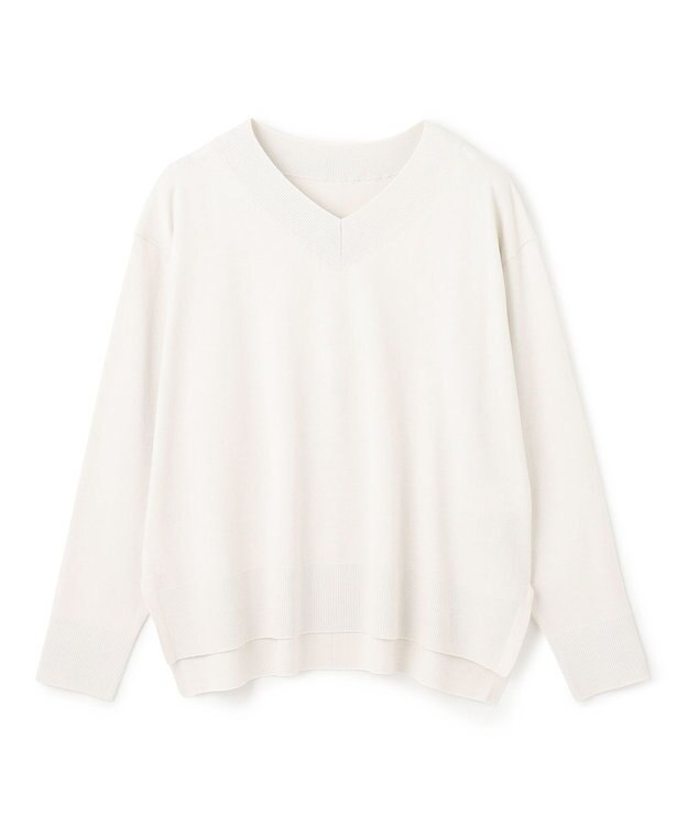 UNFILO マイビューティ Vネック ニット グレージュ