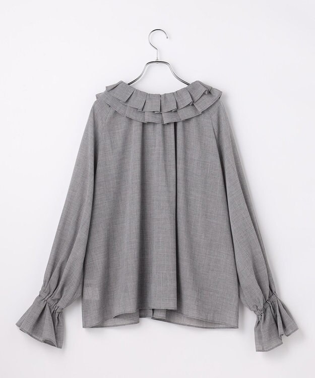 #Newans 【前後着用可能】【高山都さんコラボ】ビッグカラー２WAYブラウス グレー