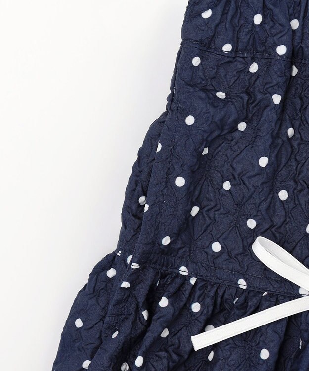 ANY KIDS 【洗濯機可能】バルーン ドットスカート ネイビー