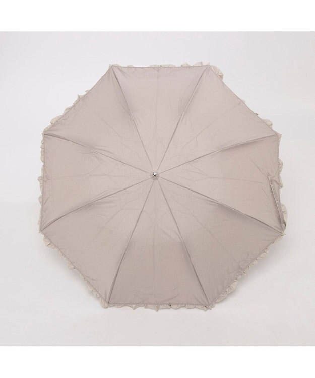 UNBILLION カシュネ cachenez / 【晴雨兼用】【日傘】UV カット率99％以上 PUバイカラーフリルトップレス折りたたみ傘 ダークベージュ