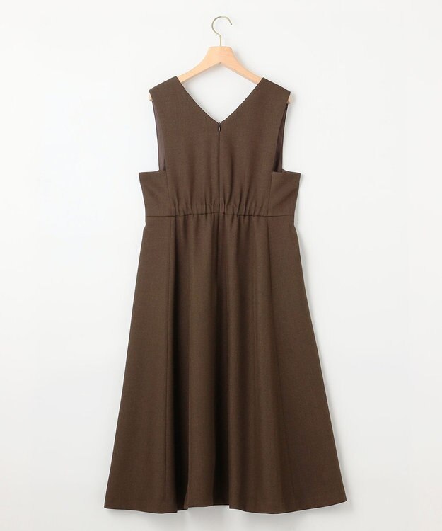 組曲 ウールライクスポンディッシュ ジャンパースカート ダークブラウン系3