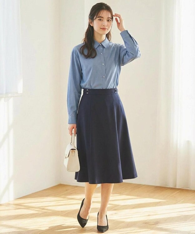 ANY SIS 【セットアップ対応】褒めらレディフレア スカート ネイビー