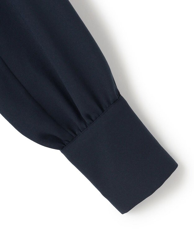 BEIGE， 【WEB限定・洗える】STOW / ボウタイブラウス Navy