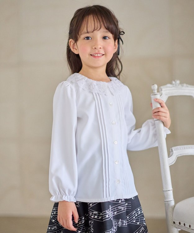 ANY KIDS 襟レース ブラウス ホワイト