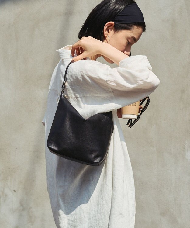 russet ソフトレザーシンプルショルダーバッグ (CE-1328-WEB) Black