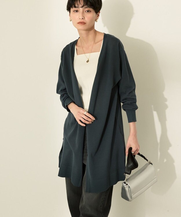 AMERICAN HOLIC ウォッシャブルVネックロングカーディガン Navy