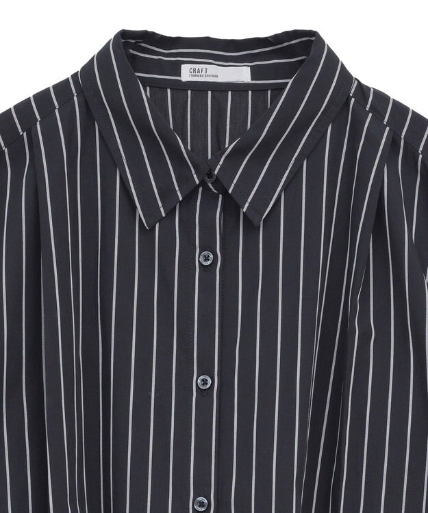 CRAFT STANDARD BOUTIQUE バックデザインレギュラーカラーシャツ Stripe Navy