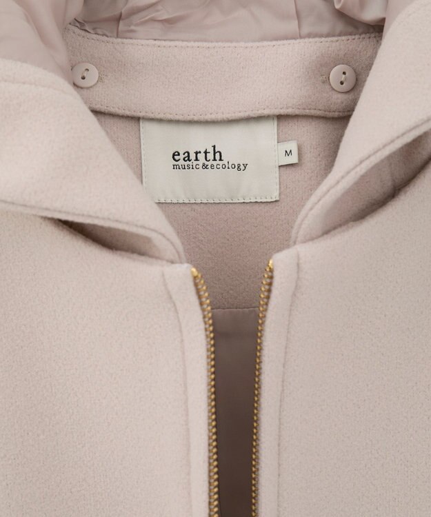 earth music&ecology 【フード取り外し可】2WAYフードコート Light Beige