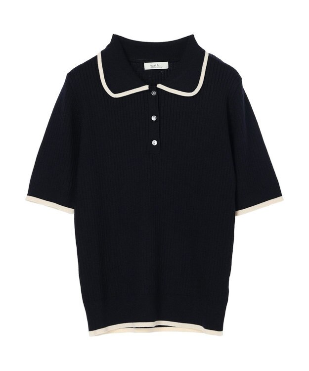 earth music&ecology ハイショクポロニット Navy