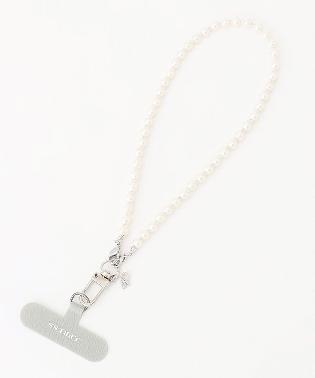 J.PRESS LADIES 【WEB限定・2way】パール スマホ ストラップ ホワイト系