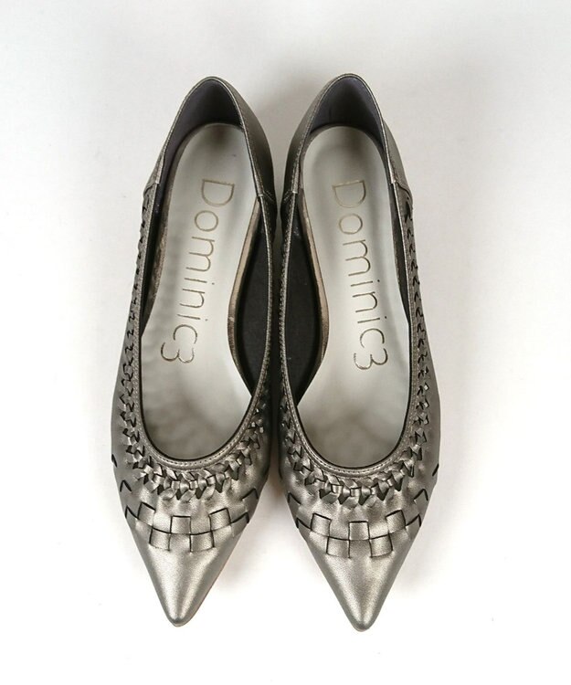 Dominic3 編み込みメッシュ ソフトパンプス ブロンズ