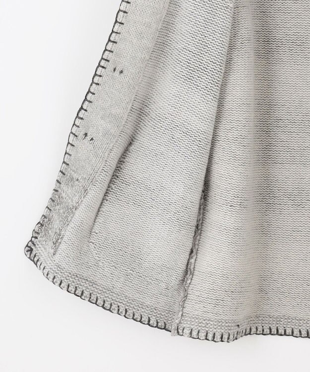 JOSEPH ABBOUD 【キングサイズ・インポート素材/アルパカブレンド/軽い】アルパカブレンドかすりボーダー ニット ジャケット ライトグレー系2