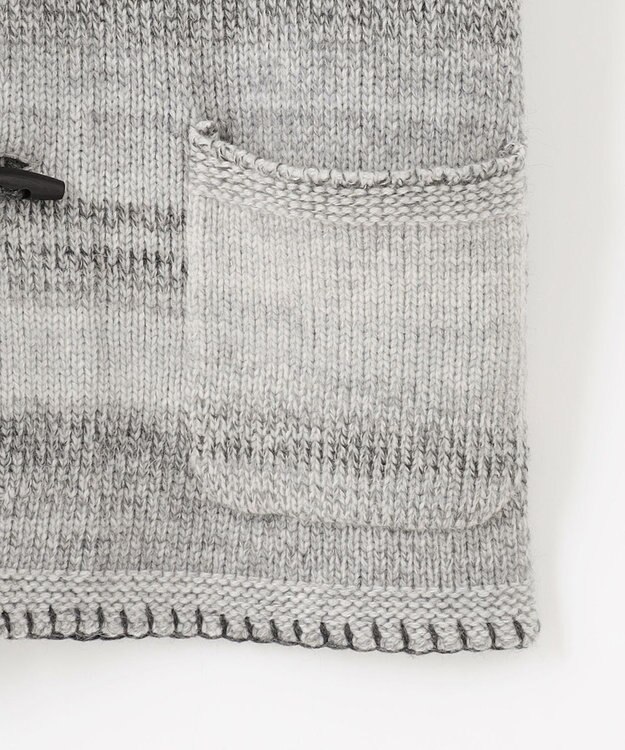 JOSEPH ABBOUD 【キングサイズ・インポート素材/アルパカブレンド/軽い】アルパカブレンドかすりボーダー ニット ジャケット ライトグレー系2