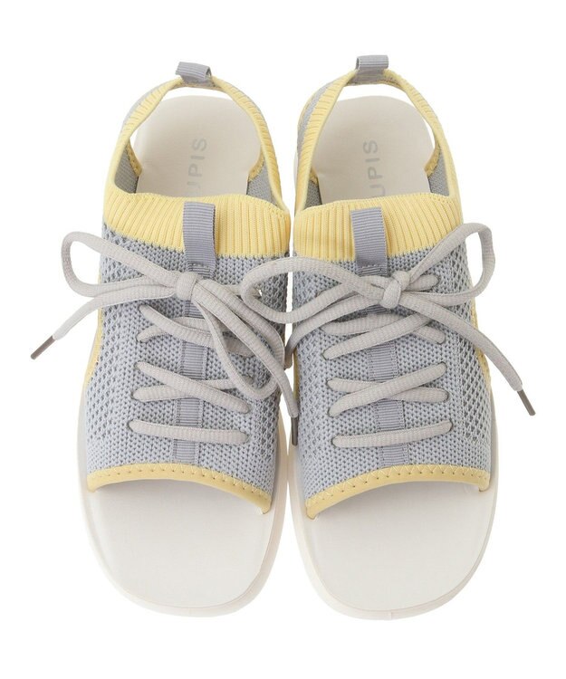 Green Parks ＲＵＰＩＳ．インジェクションニットレースアップサンダル Gray