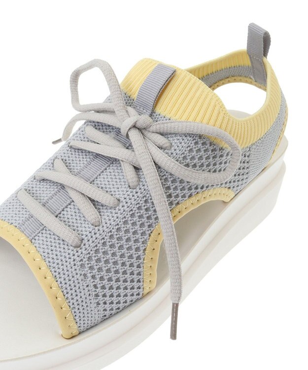 Green Parks ＲＵＰＩＳ．インジェクションニットレースアップサンダル Gray