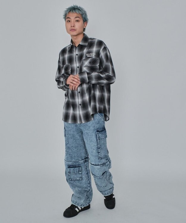 WEGO 2WAYマルチデニムカーゴパンツ デニム淡加工色