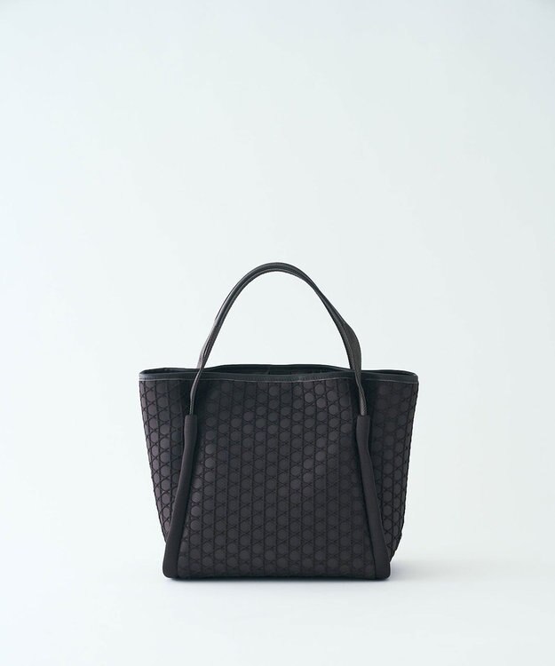 MIYABIYA LAQUOH【撥水加工】篭目柄エンボスボンディング スリム２WAYトート チョコ