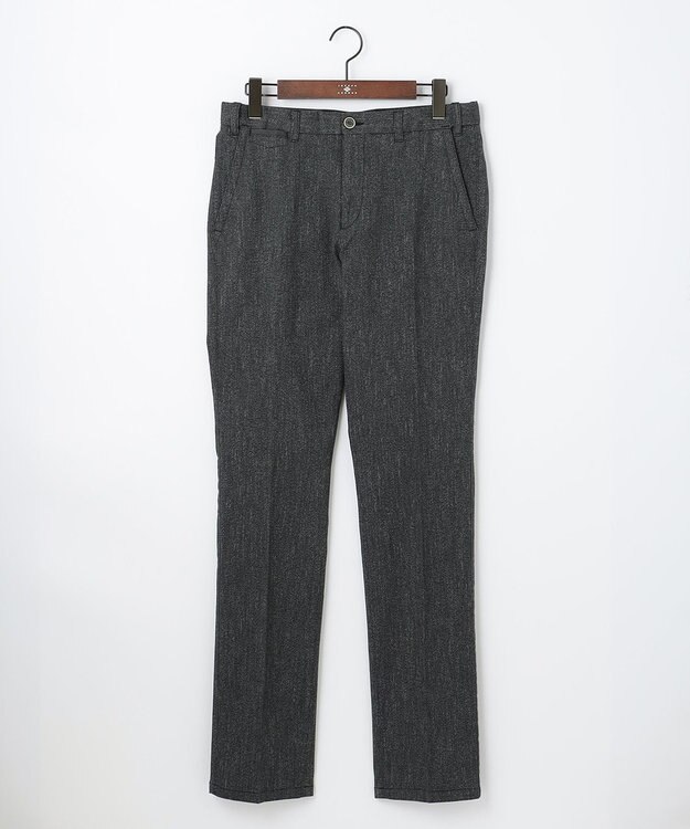 JOSEPH ABBOUD 【キングサイズ・ウエストも伸びる】オーガニックストレッチムリネピケ パンツ ライトグレー系