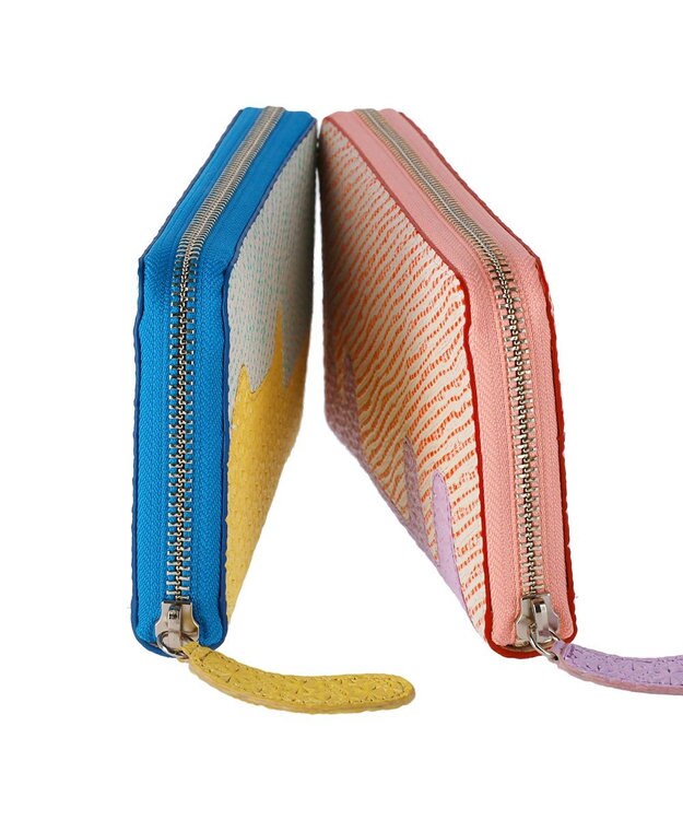 tsumori chisato CARRY スプリングねこパズル ラウンドファスナー長財布 パープル