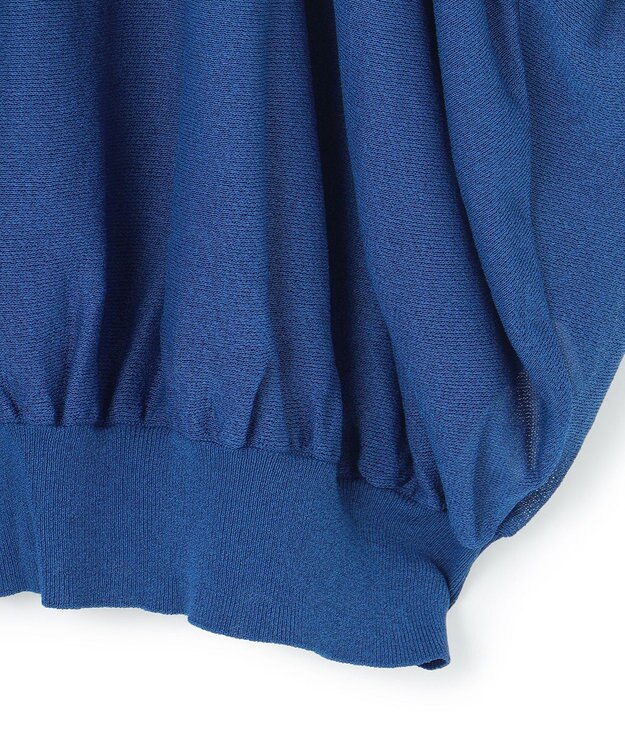 ICB L 【洗える】アセテートペーパーハイゲージ プルオーバーニット アゲートブルー系