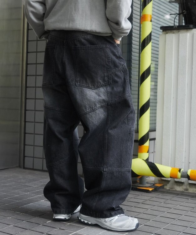 WEGO スーパービッグバレルレッグデニムパンツ ブラックその他