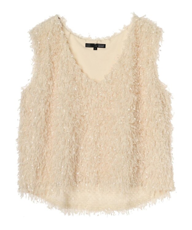 Green Parks ・ＳＵＧＡＲ　ＳＰＯＯＮ　フェザーヤーンベスト Ivory