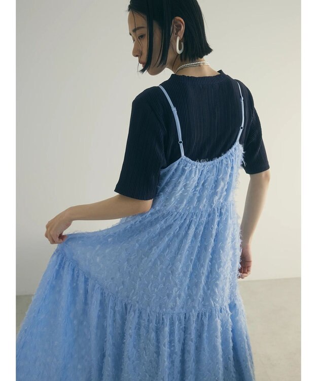 Green Parks armonia.フェザージャガードキャミワンピース Blue