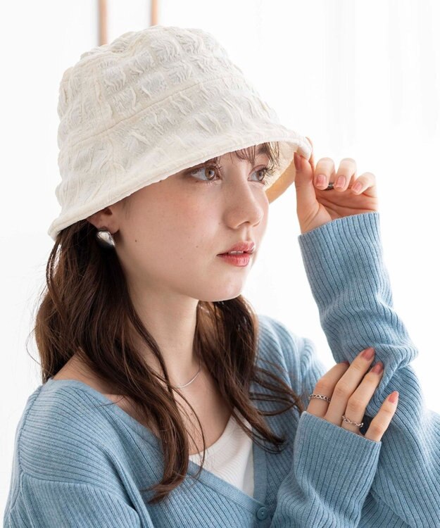 WEGO ポップコーンバケットハット オフホワイト