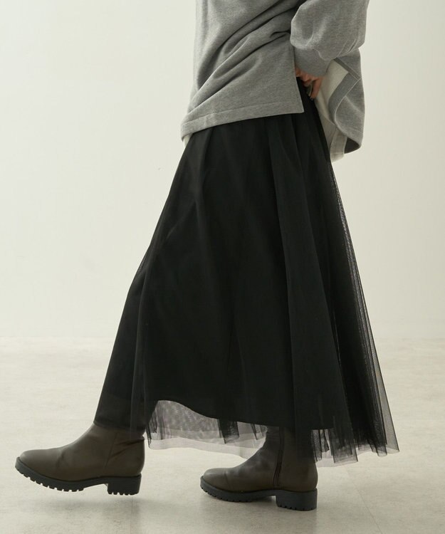 AMERICAN HOLIC チュールギャザースカート Black