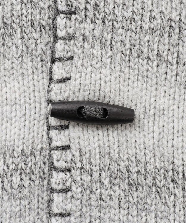 JOSEPH ABBOUD 【キングサイズ・インポート素材/アルパカブレンド/軽い】アルパカブレンドかすりボーダー ニット ジャケット ライトグレー系2