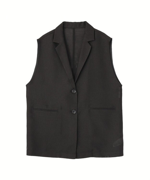 Green Parks メッシュフレンチスリーブジレ Black