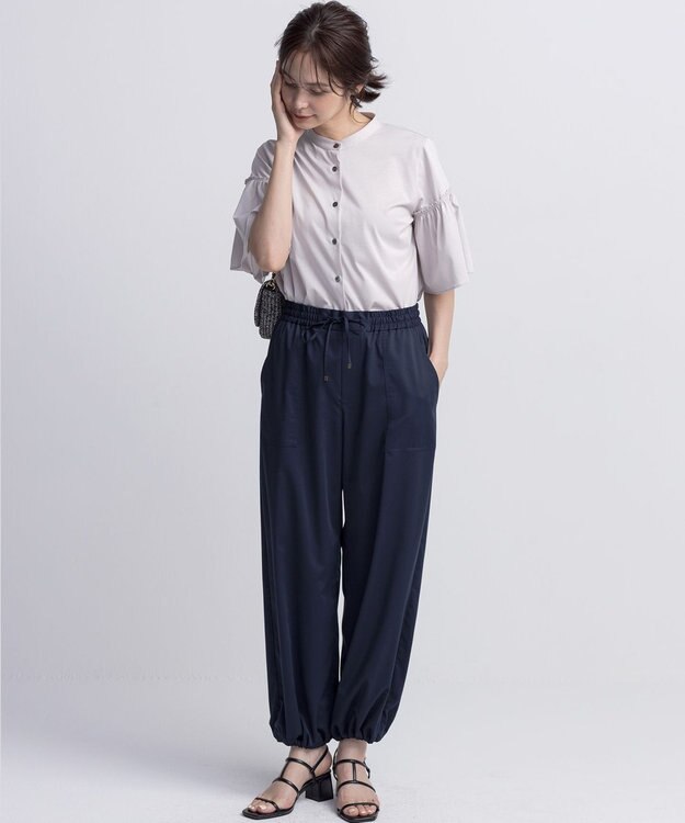 組曲 ギャザースリーブクリア カットソー グレージュ系