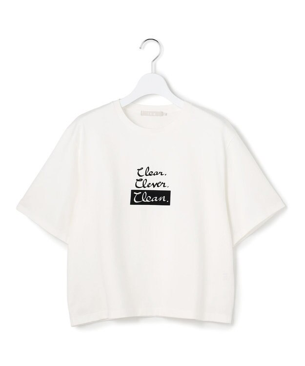 ICB クロップド ロゴTEE（レタードプリント） オフホワイト