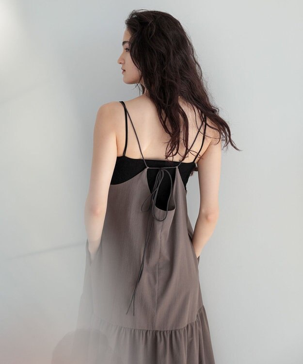 Green Parks ■ＥＳＣＡＲ　フロントレースキャミワンピース Gray Beige