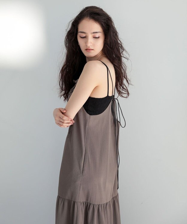 Green Parks ■ＥＳＣＡＲ　フロントレースキャミワンピース Gray Beige