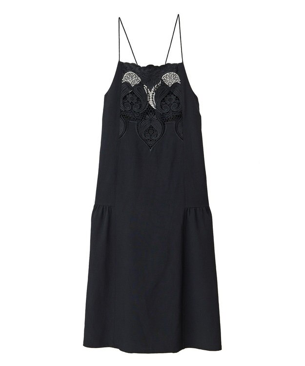 Green Parks ■ＥＳＣＡＲ　フロントレースキャミワンピース Black
