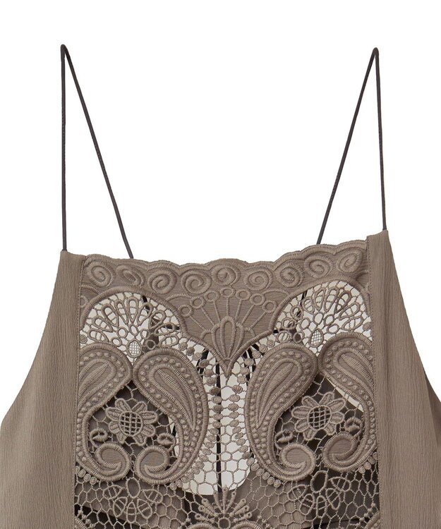 Green Parks ■ＥＳＣＡＲ　フロントレースキャミワンピース Gray Beige