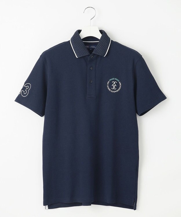 23区GOLF 【MEN】ナンバリングカノコ半袖ポロシャツ ネイビー系