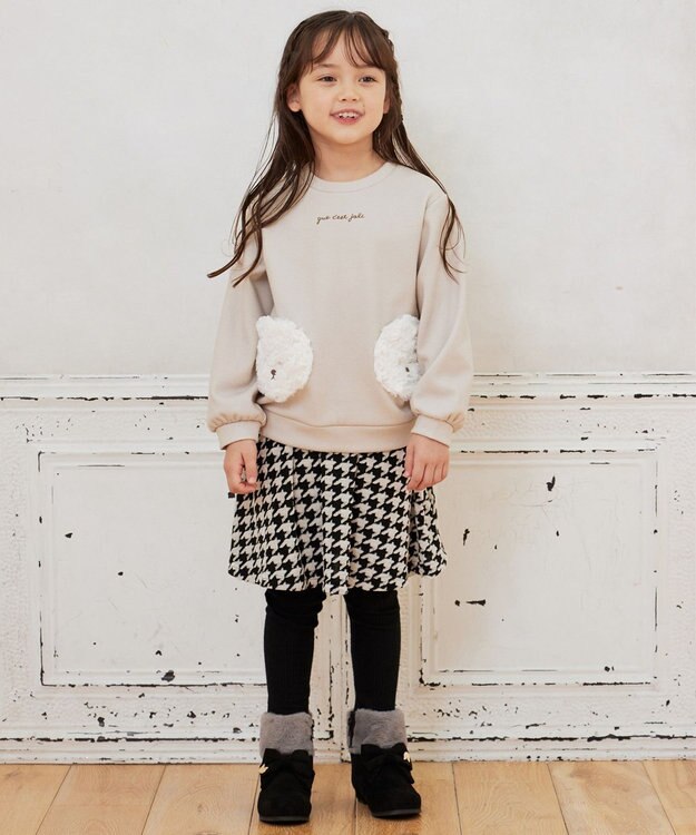 ANY KIDS 千鳥格子柄スカッツ ブラック