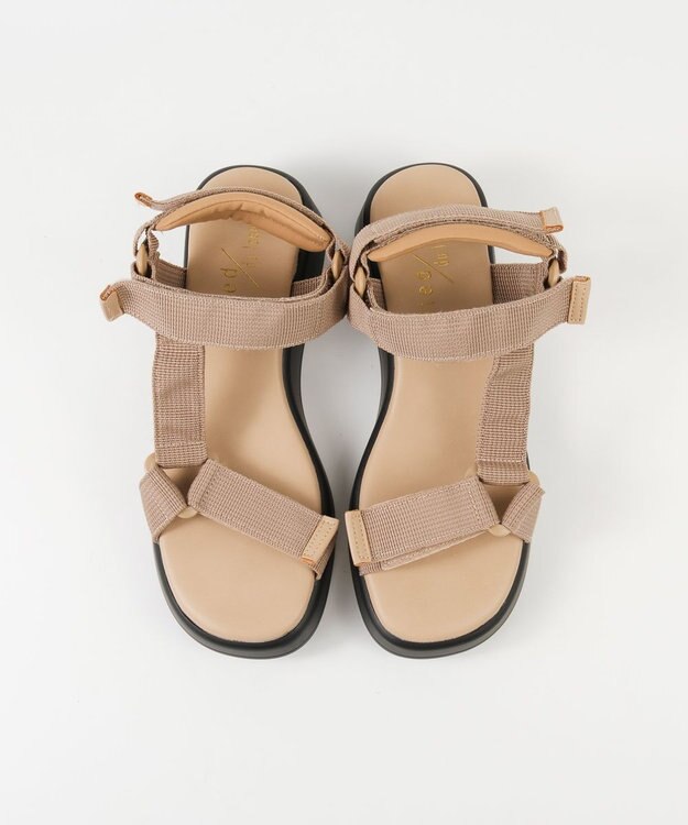 BONTRE 【pied du lapan/ピエドラパン】厚底ベルクロスポーツサンダル/50752ZI ベージュ