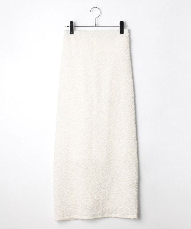 #Newans 【金子綾さんインスタライブご紹介アイテム】（セットアップ可能）ふくれジャガード タイトスカート ホワイト