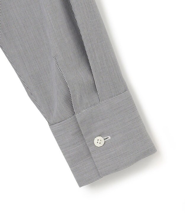 ICB 【CLASSY.1月号掲載・洗える】 クリーンブロード ボウタイブラウス ブラックストライプ系