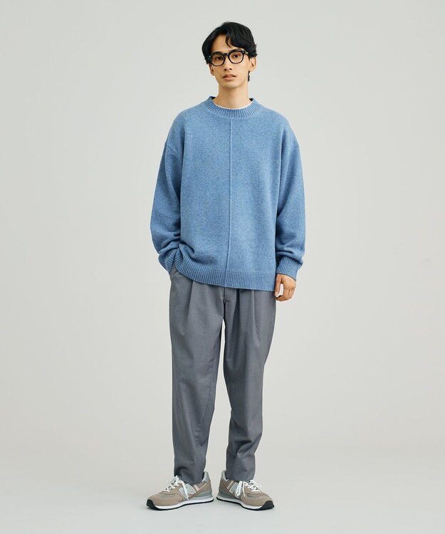 J.PRESS YORK STREET 【UNISEX】ウールカシミヤ クルーニット ダルブルー系